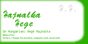 hajnalka hege business card